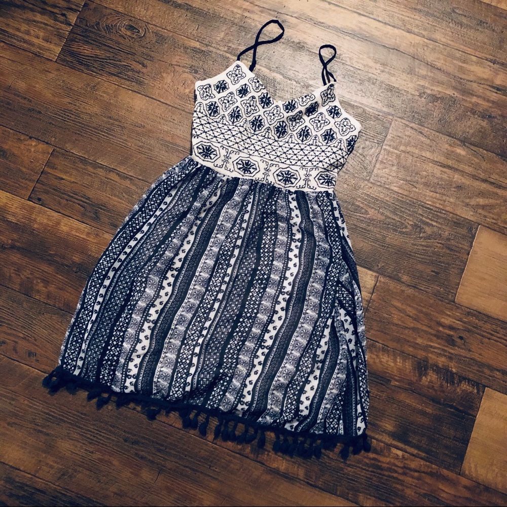 Tassled navy sun dress